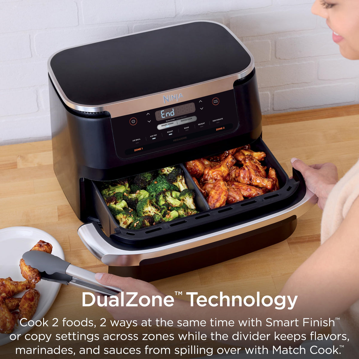 Ninja Foodi Air Fryer, 7 Qt/6.6L MegaZone, 6-in-1, Black, DZ071C