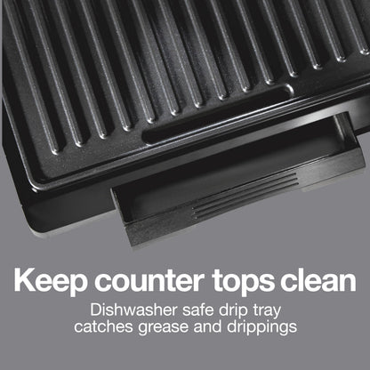 Proctor Silex 4 Serving Panini Press, Sandwich Maker and Compact Indoor Grill, Upright Storage, Easy Clean Nonstick Grids, Black (25440PS) - Available at All In One Marketplace Canada