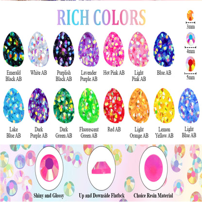 KCZ 30000pcs Resin Jelly Rhinestones – 3mm Mixed-Color Flatback Gems for Bedazzling, Diamond Art, Nail Art, Shoes, Crafts & DIY Projects - Available at All In One Marketplace Canada