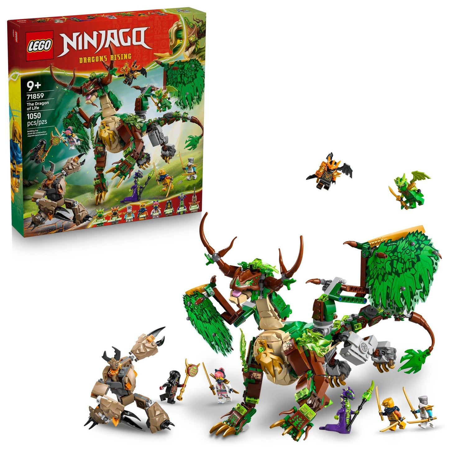 LEGO NINJAGO The Dragon of Life Building Toy for Boys & Girls - Poseable Dragon Toy Figure & Playset for Kids, Ages 9+ - W/Mini Mech & 8 Minifigures for Pretend Play - Gift Idea for Birthdays - 71859 LEGO