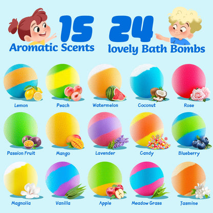 BubbleTail 24 Pack Bath Bombs for Kids with Surprise Dog Figurine Inside 🍁 All In One Marketplace Canada