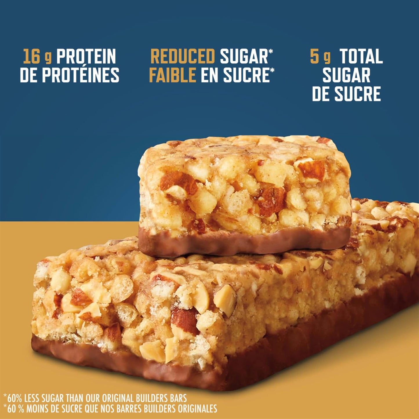 Clif Builders Low Sugar Protein Bars, Almond Salted Caramel Flavour 12 Bars BUILDERS
