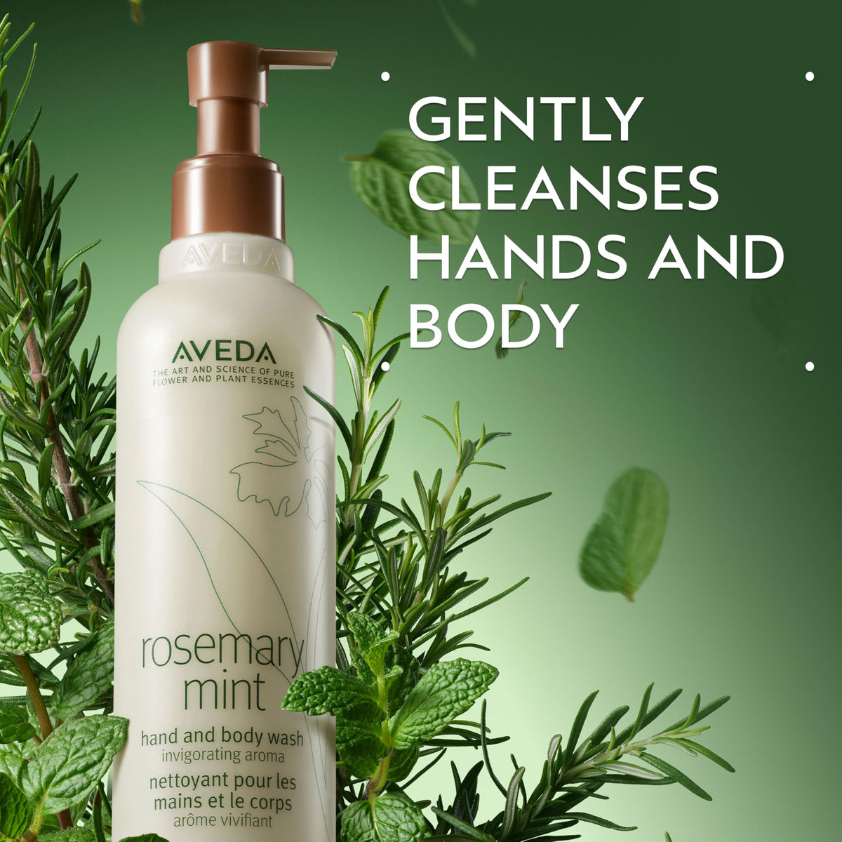 Aveda Rosemary Mint Hand & Body Wash | Liquid Hand Soap and Body Wash | with Invigorating Aroma of Certified Organic Peppermint & Rosemary, 250ml 🍁 All In One Marketplace Canada