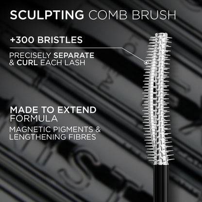 L’Oréal Paris Extensionist Mascara, Lengthening Mascara, Extension-like Length & Volume, For Sensitive Eyes, Clump-Free, True Brown WSH, 9.9 mL