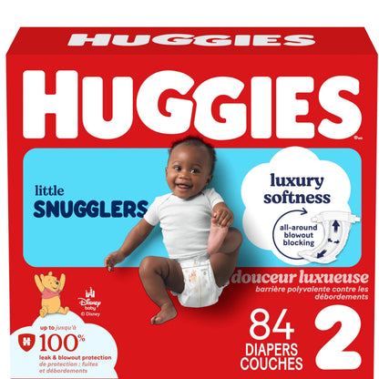 Huggies Little Snugglers Baby Diapers, Size 2, 84 Count