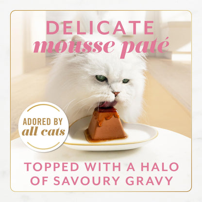 Fancy Feast Gems Wet Cat Food, Mousse Pâté Chicken & Beef 57g (2 Pack x 8)