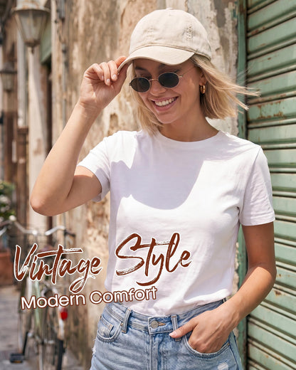 FURTALK Vintage Washed Distressed Cotton Baseball Cap Adjustable Classic Baseball Hat for Women Men Beige