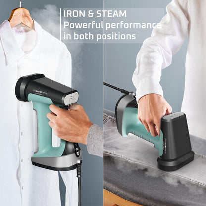 Rowenta Handheld Steamer for Clothes, Pure Force 2in1 Steamer & Iron, 1875W, Vertical/Horizonal Steaming & Ironing, Lightweight, Auto-off, XL power, 1875 Watts, DR8822 Rowenta