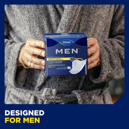 TENA Men Incontinence, Discrete Disposable, Guards, Comfortable Fit, Maximum Absorbency Protection, Universal Fit, 48 Count
