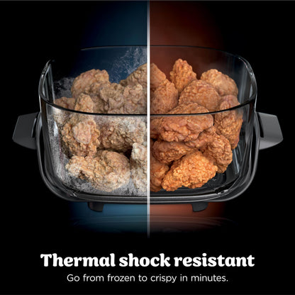 Ninja Crispi Portable Glass Air Fryer Cooking System – 4-Qt & 6-Cup CleanCrisp Containers, Nontoxic, Leak-Proof, Dishwasher Safe – Air Fry, Bake, Max Crisp, Recrisp FN101CGY (Canadian Version) - Available at All In One Marketplace Canada