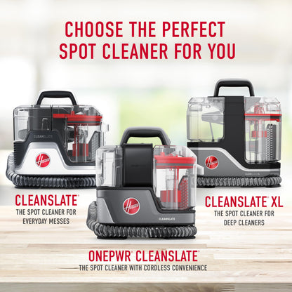 Hoover CleanSlate FH14000V Portable Carpet and Upholstery Spot Cleaner Machine with Dual Tank Technology, 40 oz Capacity, 7 Inch WidePath Tool, Pet Stain Remover, Red - Available at All In One Marketplace Canada