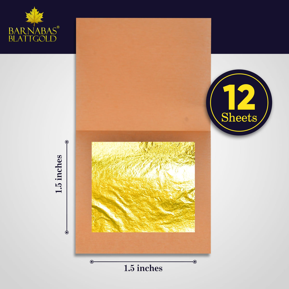 Barnabas Blattgold Edible Gold Leaf 24K - Cake Decorations, Loose Gold Leaf Sheets for Cupcakes - 1.5 inches, Interleaf of 12 🍁 All In One Marketplace Canada