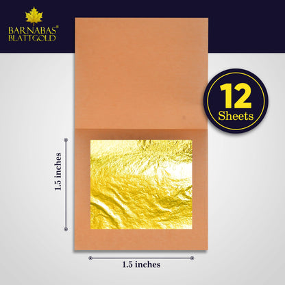Barnabas Blattgold Edible Gold Leaf 24K - Cake Decorations, Loose Gold Leaf Sheets for Cupcakes - 1.5 inches, Interleaf of 12 🍁 All In One Marketplace Canada