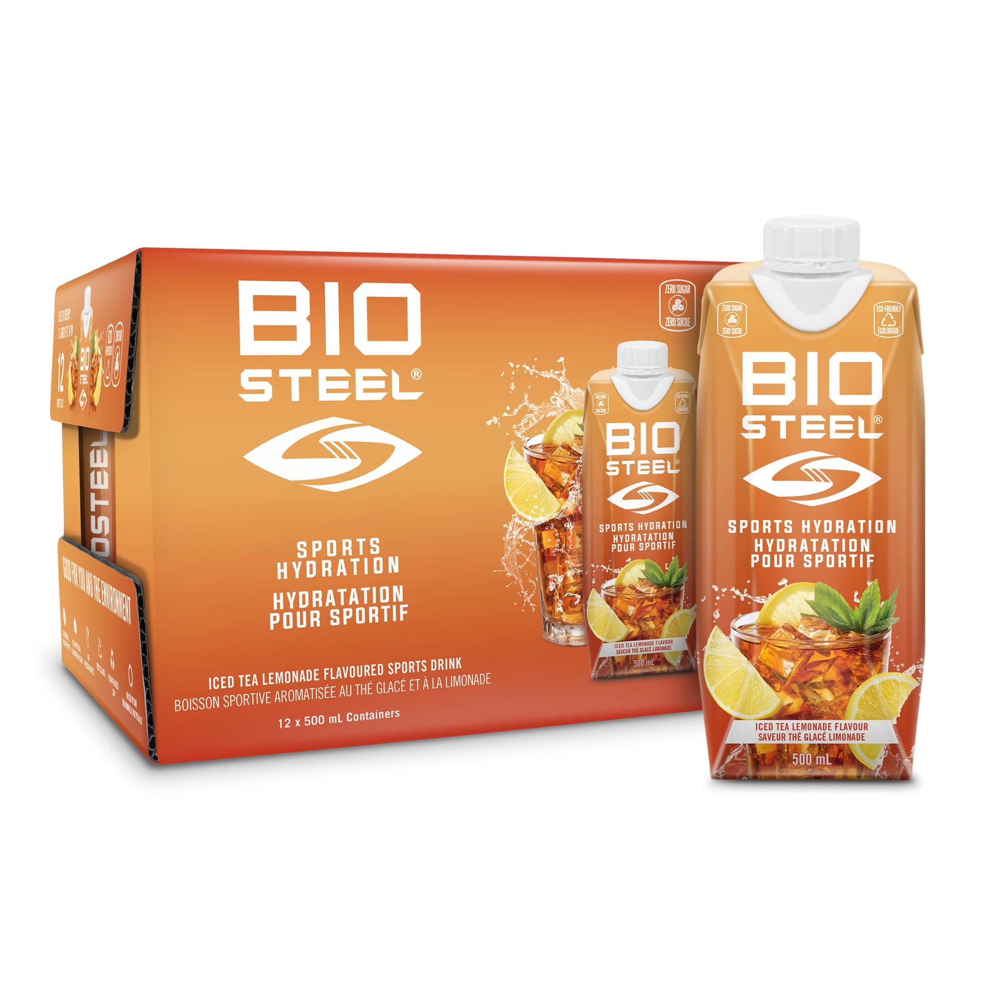 BioSteel Electrolyte Sports Drink, Iced Tea Lemonade, 12-Pack, Zero Sugar