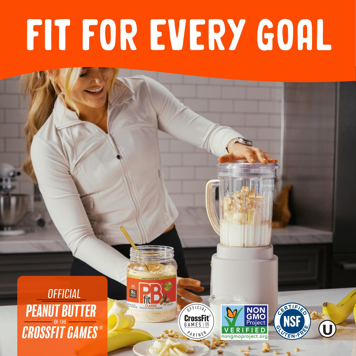 PBfit All-Natural Peanut Butter Powder Spread From Real Roasted Pressed Peanuts, 8g of Protein, 30 Oz