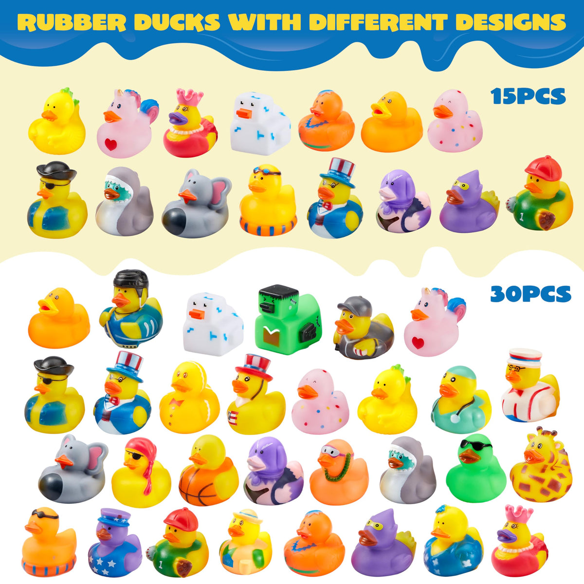 JOYIN 15 Pcs Easter Rubber Ducks, Random Assortment Mini Rubber Duckie Toys with Mesh Carry Bag for Kids Baby Bath Shower Toys, Birthday Gifts, Summer Beach Pool Activity, ,Holiday Party Favors 🍁 All In One Marketplace Canada