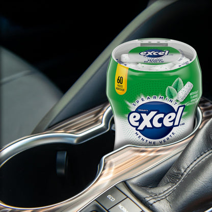 EXCEL, Spearmint Flavoured Sugar Free Chewing Gum, 60 Pieces, 6 Bottles