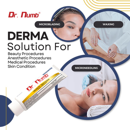 Dr. Numb Tattoo Numbing Cream 5% Lidocaine Topical Anesthetic Fast-Acting Pain Relief Cream for Tattoos, Piercing, Microblading, Microneedling, Waxing - Hemorrhoid Relief - 10 g - Available at All In One Marketplace Canada