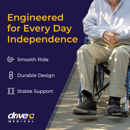 Drive Medical Single Axle Blue Streak Wheelchair, Flip Back Desk Arm, Swing Away Footrests, 18", 1 Count Drive Medical