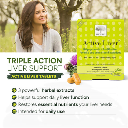 New Nordic Active Liver Milk Thistle Tablets, Liver Support, 30 Day Supply New Nordic