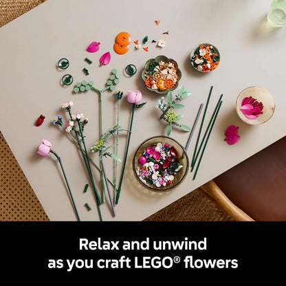 LEGO Botanicals Pretty Pink Flower Bouquet Building Set for Adults for Women & Men - Artificial Flowers for Decor or Table Display - 10342 🍁 All In One Marketplace Canada