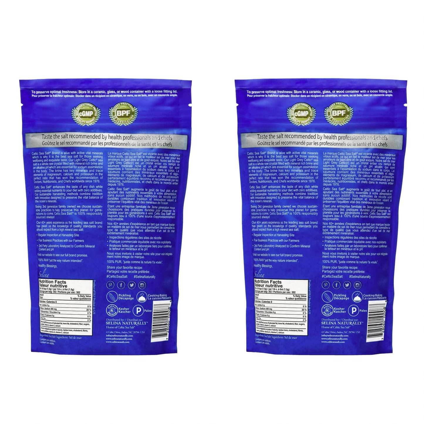 Light Grey Celtic Sea Salt – 1 Pound Resealable Bags (2 Count) | Pure, Hand-Harvested, No Additives
