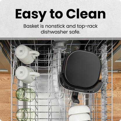 Chefman Air Fryer – 4 QT Compact Airfryer for Quick & Easy Meals, Features Hi-Fry Technology for Extra Crisp, Easy-View Window, Touch Controls with 4 Presets, Nonstick & Dishwasher Safe Basket - Black - Available at All In One Marketplace Canada