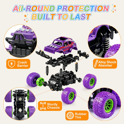 Monster Truck Toys for Boys Age 4-7, Car Toys for Toddlers 1-3 (4 Pack) 🍁 All In One Marketplace Canada