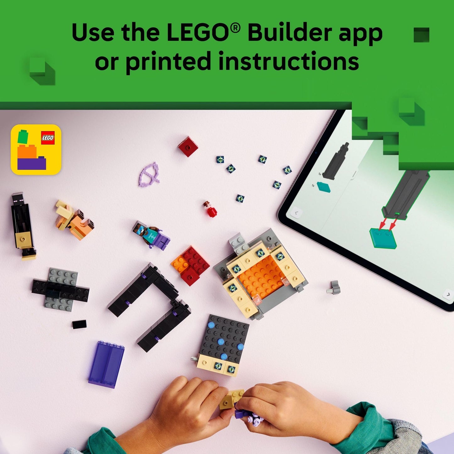 LEGO Minecraft Nether & End Portal Journey Building Toy for Boys & Girls - Video Game Playset & Toy Figures for Kids, Ages 7+ - W/Cool Hero Minifigure - Gift Idea for Birthdays - 21584 - Available at All In One Marketplace Canada
