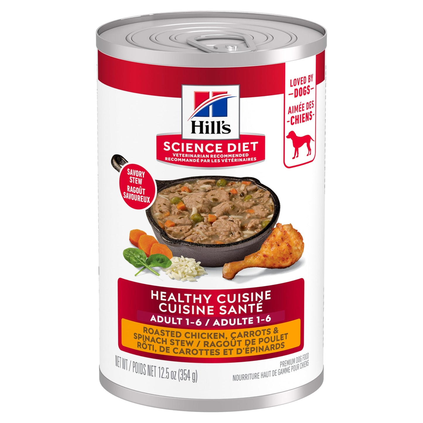 Hill's Science Diet Adult Healthy Cuisine Canned Dog Food, Roasted Chicken Carrots & Spinach 12 x 354 g Can Hill's Science Diet