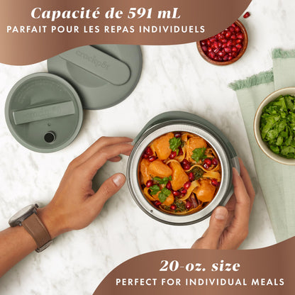 Crock-Pot Electric Lunch Box, Portable Food Warmer for On-the-Go, 20-Ounce (591 mL), Moonshine Green - Available at All In One Marketplace Canada