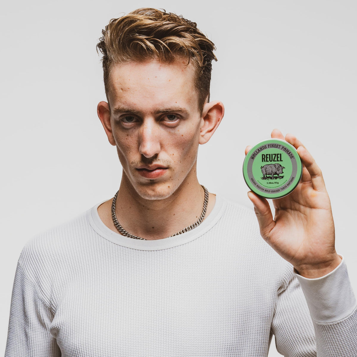 Reuzel Green Grease Pomade For Men Oil Based Medium Hold Natural Shine, Pliable Styling for Normal to Thick Hair, Barber Quality, With Tea Tree, Apple Peppermint Scent 95g 🍁 All In One Marketplace Canada