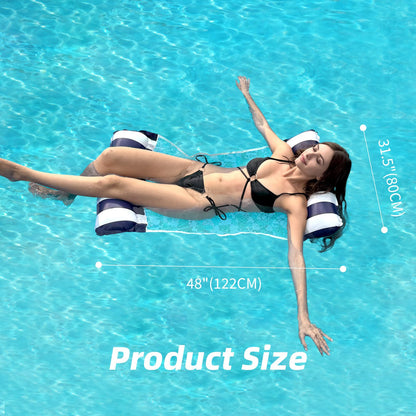 4 Pack 4-in-1 Pool Floaties for Adults (Hammock, Saddle, Chair, Drifter) – Non-Stick Mesh Inflatable Water Lounger, Portable Pool Hammock for Water Party, Pool, Lake, Beach, Outdoor, XL