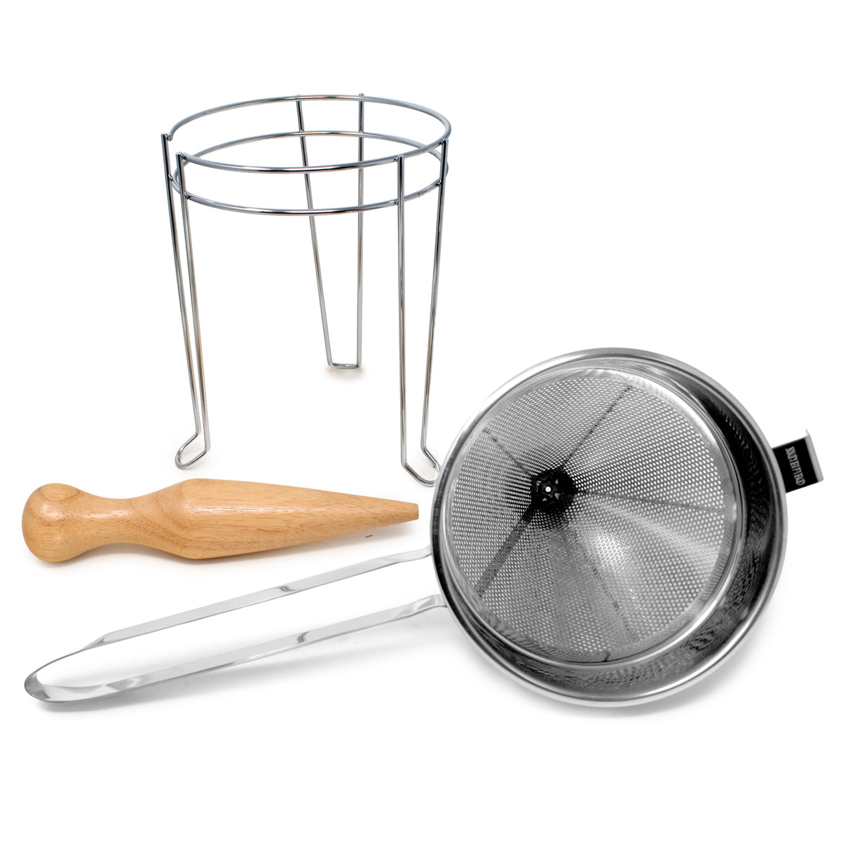 Norpro Stainless Steel Chinois with Stand and Pestle Set 9" x 7" x 7"