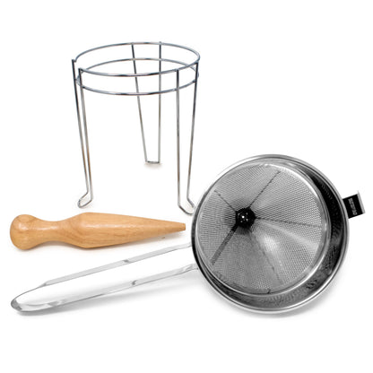 Norpro Stainless Steel Chinois with Stand and Pestle Set 9" x 7" x 7"