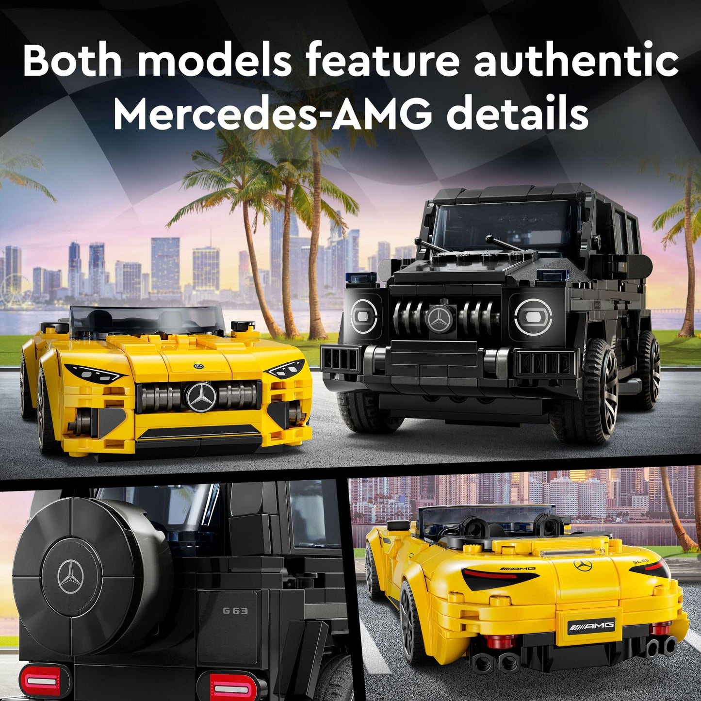 LEGO Speed Champions Mercedes-AMG G 63 & Mercedes-AMG SL 63 Building Toys - Kids Pretend Play Toy Cars for Boys & Girls, Ages 10+ Years - Gifts for Christmas - 76924 LEGO