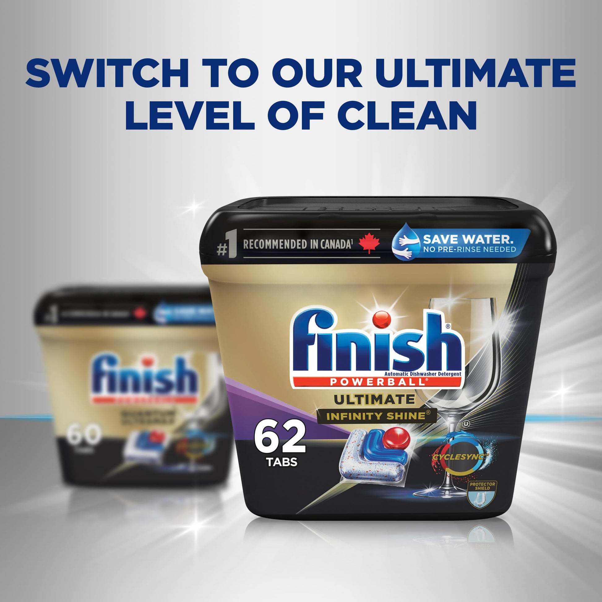 Finish Quantum UltraMax Dishwasher Detergent Pods, 60 Tabs Finish
