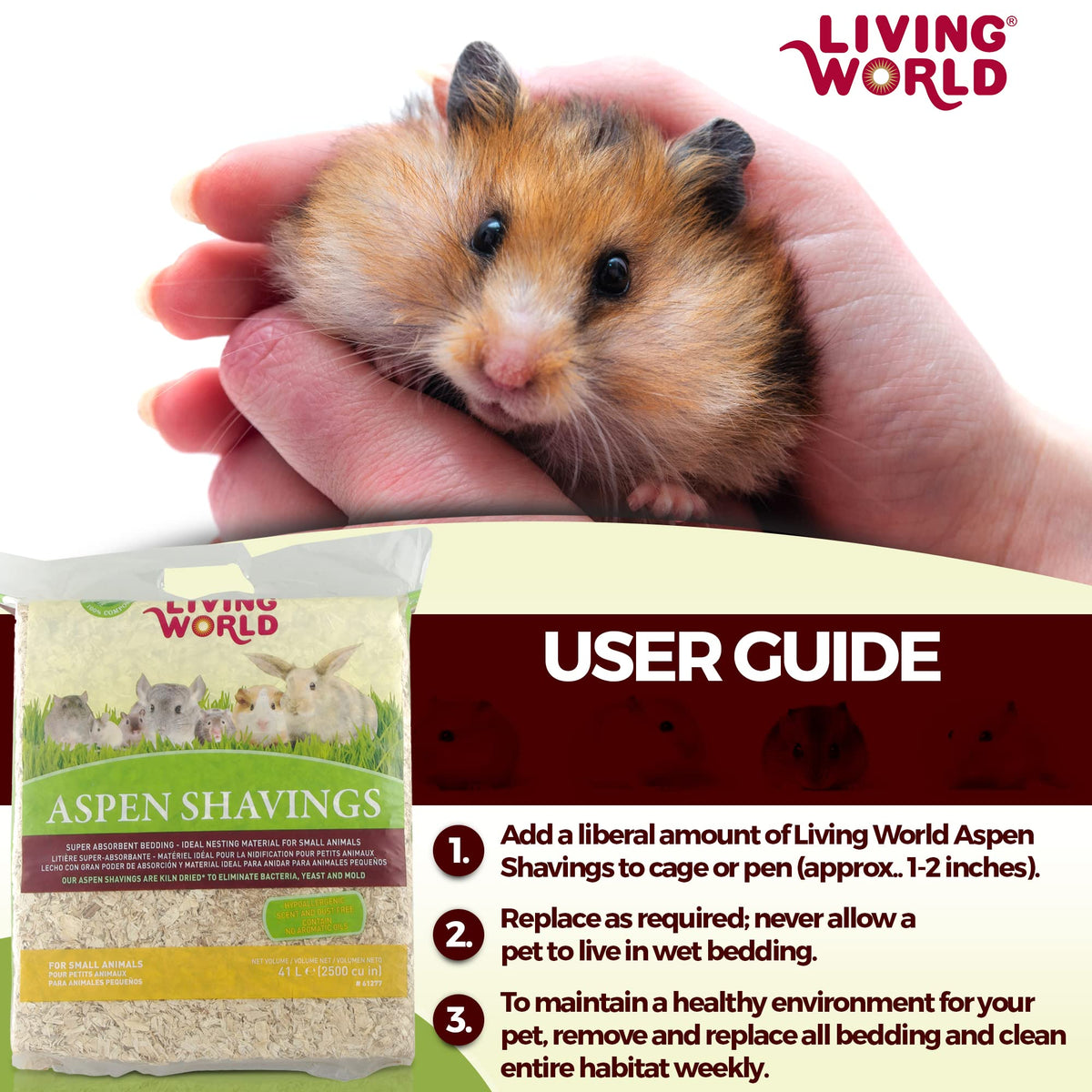 Living World Aspen Shavings - 41 L (2500 cu in)