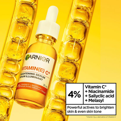 Garnier Vitamin C Serums Face Duo Gift Set, With 3.5% Niacinamide & Salicylic Acid, Brightening Serum, For All Skin Types, Even Sensitive, For Dull, Tired Skin, Bundle 2 x 30ml