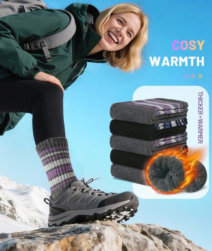 SIMIYA Merino Wool Socks for Women 5 Pairs Extra Thick Winter Thermal Warm 🍁 All In One Marketplace Canada