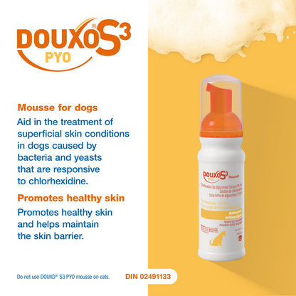 Douxo S3 Pyo Mousse, Contains 3% Chlorhexidine, for Dogs, 5.1 fl. oz. (150mL)