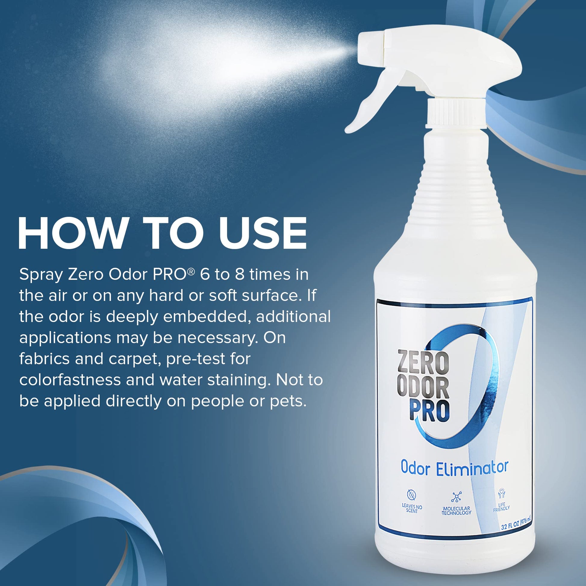 Zero Odor – Professional Odor Eliminator- Eliminate Extreme Air & Surface Odor– Patented Molecular Technology Best for Strong, Persistent Odor- Smell Great Again, 32oz(Over 700 Sprays) - Available at All In One Marketplace Canada