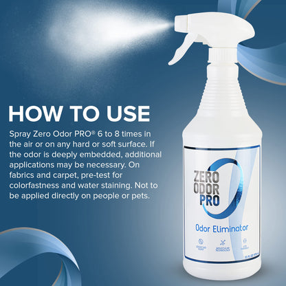 Zero Odor – Professional Odor Eliminator- Eliminate Extreme Air & Surface Odor– Patented Molecular Technology Best for Strong, Persistent Odor- Smell Great Again, 32oz(Over 700 Sprays) - Available at All In One Marketplace Canada
