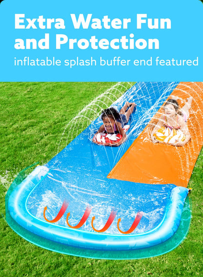 JOYIN 22.5ft Water Slides and 2 Bodyboards, Lawn Slide Summer Slip Waterslides Toy with Build in Sprinkler for Backyard Outdoor Water Fun for Kids
