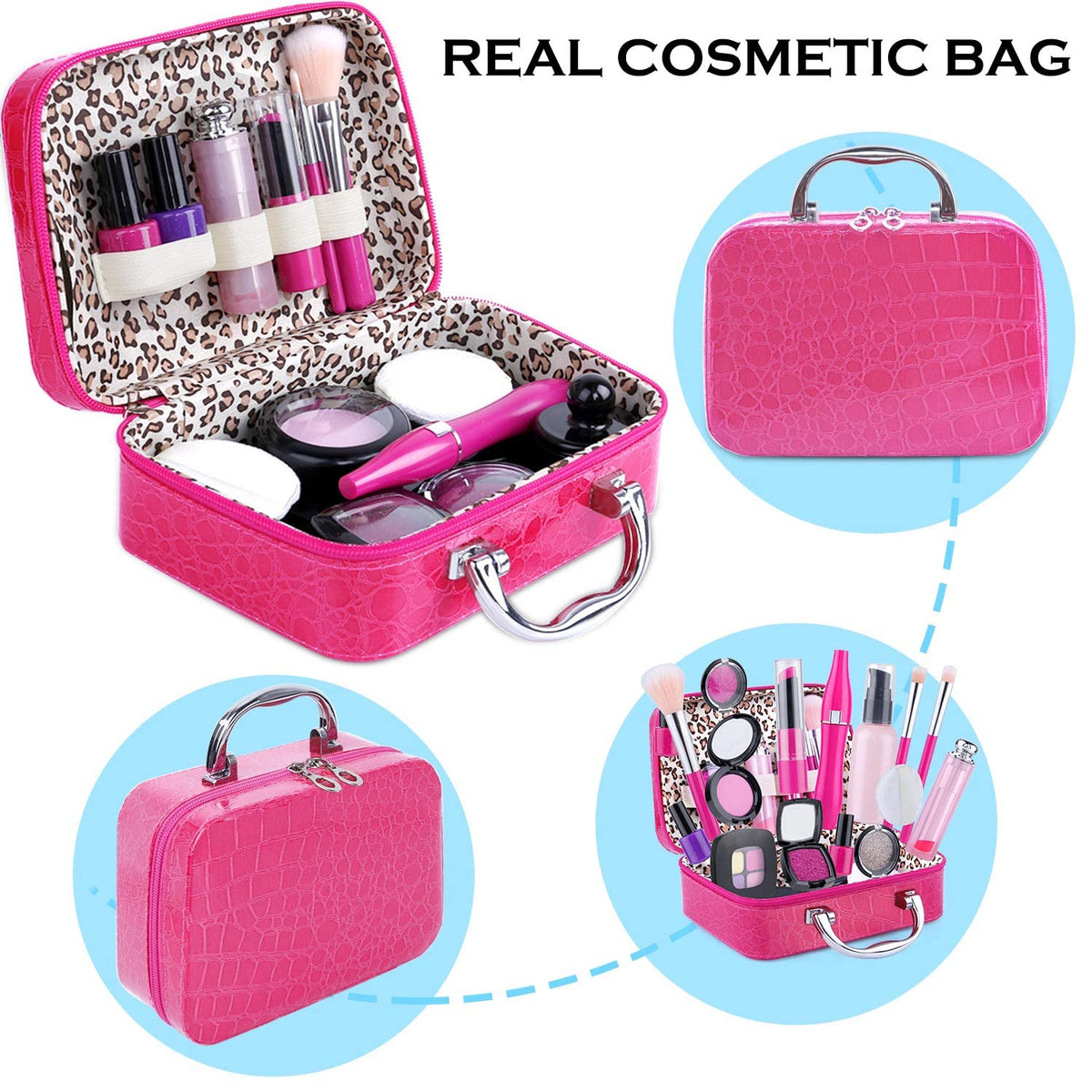 TEPSMIGO Pretend Makeup Kit for Girls, Kids Pretend Play Makeup Set - with Cosmetic Bag for Birthday Christmas, Toy Makeup Set for Toddler, Little Girls Age 3+(Not Real Makeup) 🍁 All In One Marketplace Canada
