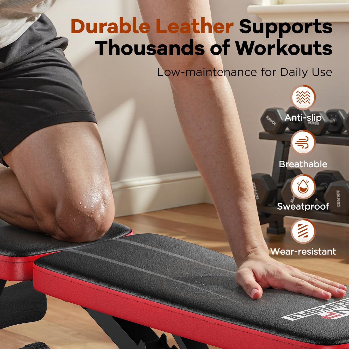 NICEPEOPLE Foldable Basic Weight Bench for Home Gym, Workout Bench with 8 Backrests, 660LBS Weight Capacity Adjustable Bench - Available at All In One Marketplace Canada