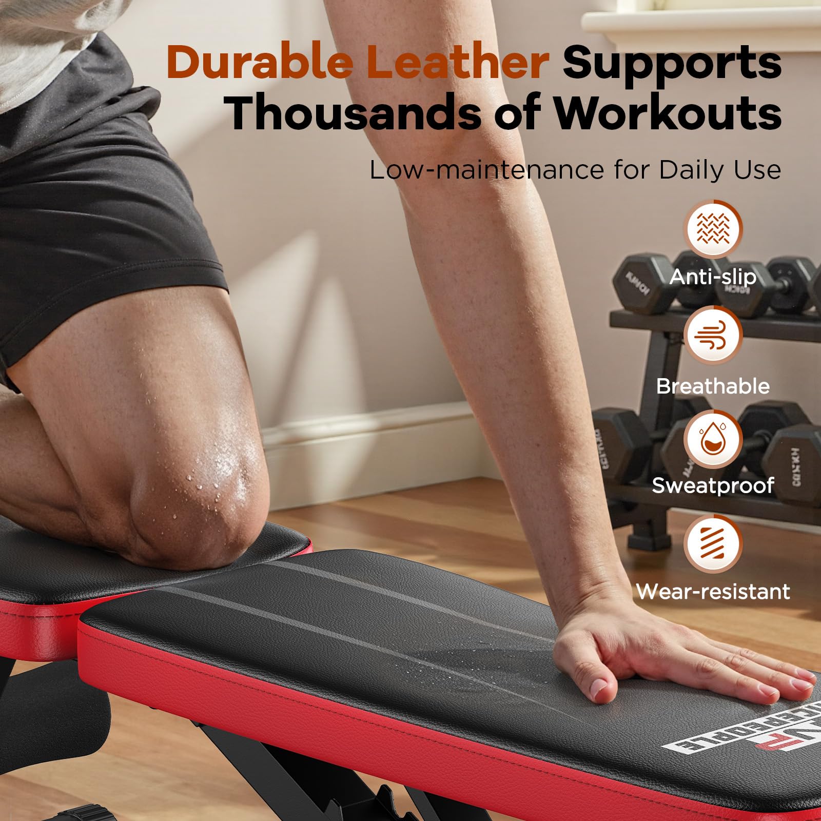 NICEPEOPLE Foldable Basic Weight Bench for Home Gym, Workout Bench with 8 Backrests, 660LBS Weight Capacity Adjustable Bench - Available at All In One Marketplace Canada