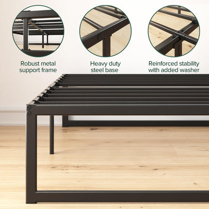 Zinus Full Bed Frame - ABEL 14 inch Metal Bed Frame with Steel Slat Support, No Box Spring Needed, Easy Assembly - Minimalist Platform Bed in a Box with Underbed Storage Space, 5 Year Wrranty, Full - Available at All In One Marketplace Canada