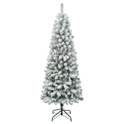 National Tree Company 6 ft Unlit Flocked Acacia Medium Artificial Christmas Tree, 512 Tips, Includes Stand, Green