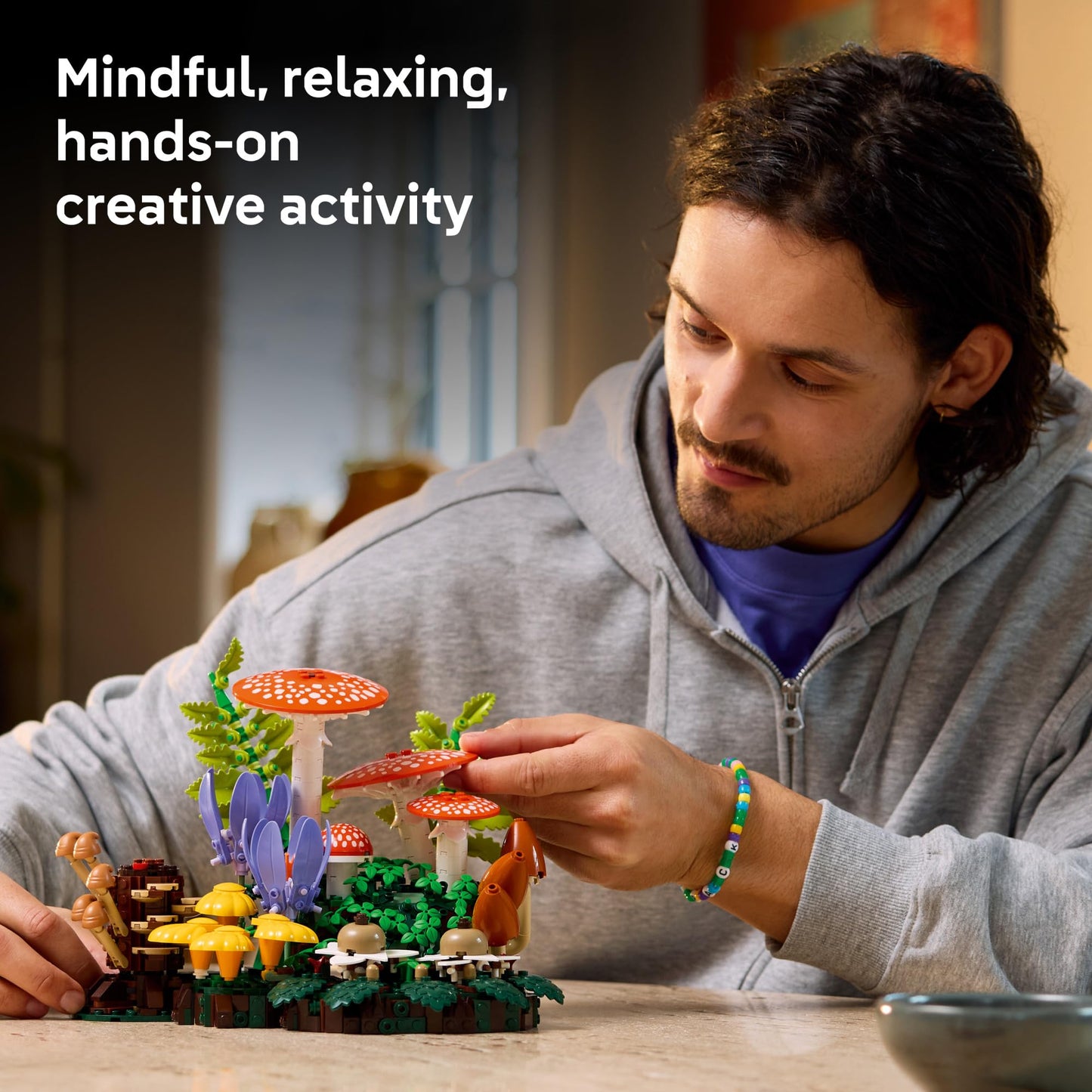 LEGO Botanicals Woodland Mushrooms - Building Set for Adults, Ages 18+ - Mushroom Decor for Home Office, Desk - Gifts for Women & Men - Craft Activity - 11505 - Available at All In One Marketplace Canada